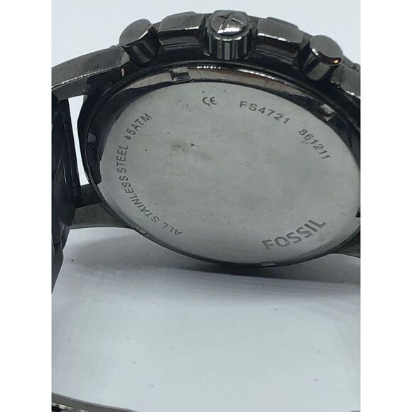 Fossil FS4721 Men's Stainless Steel Analog Black Dial Quartz Genuine Watch KG314 - Picture 6 of 7